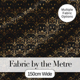 Classic Gold Black Victorian Damask Seamless Pattern Royal Style Digital Print Fabric by the Metre UK Sewing Quilting Textile