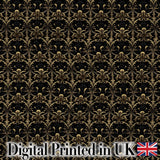 Classic Gold Black Victorian Damask Seamless Pattern Royal Style Digital Print Fabric by the Metre UK Sewing Quilting Textile