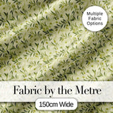 Soft Olive Leaves Watercolor Seamless Pattern Natural Botanical Digital Print Fabric by the Metre UK Sewing Quilting Textile