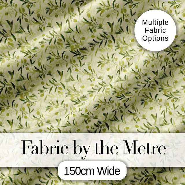 Soft Olive Leaves Watercolor Seamless Pattern Natural Botanical Digital Print Fabric by the Metre UK Sewing Quilting Textile