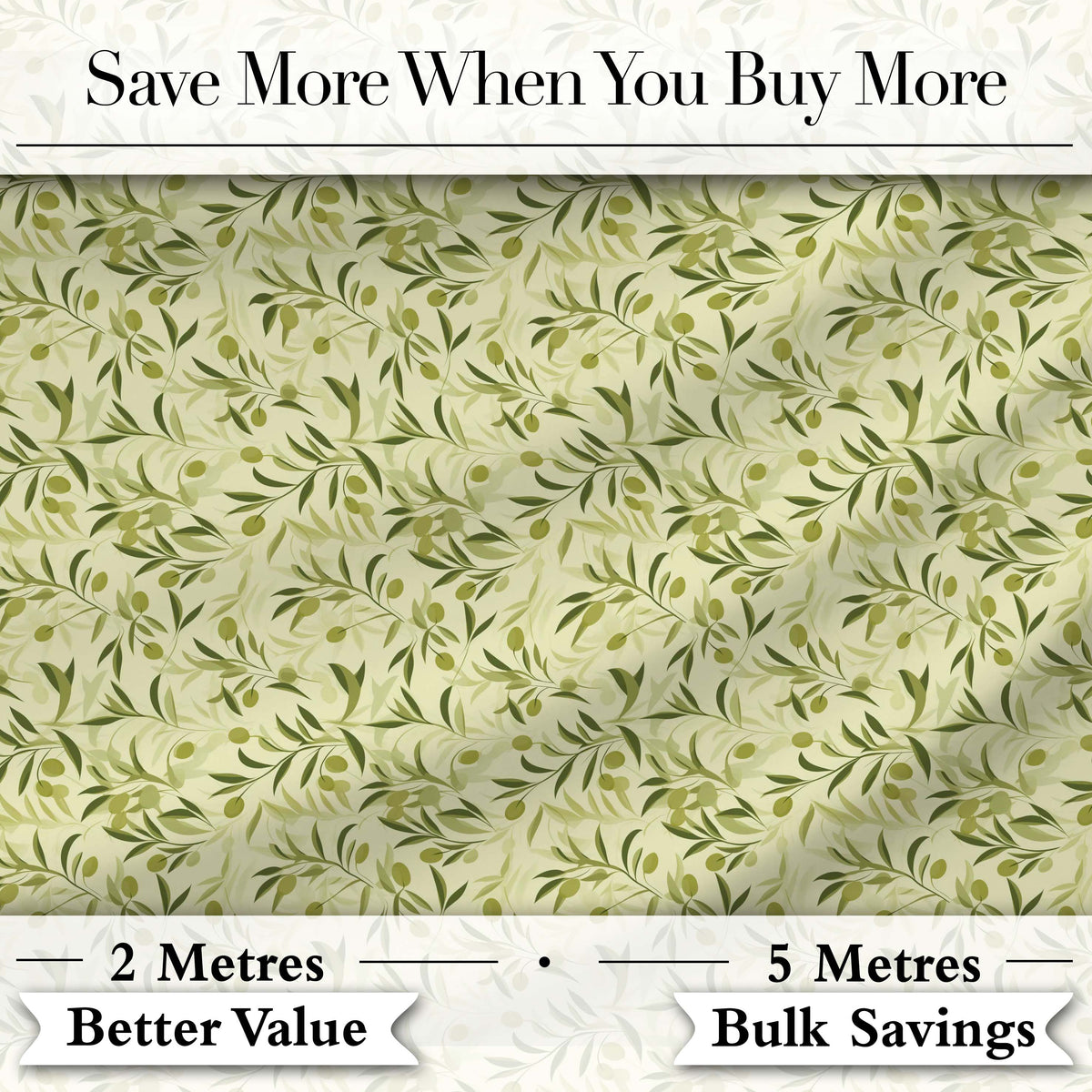Soft Olive Leaves Watercolor Seamless Pattern Natural Botanical Digital Print Fabric by the Metre UK Sewing Quilting Textile