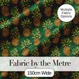 Classic Pineapple Botanical Seamless Pattern Dark Green Tropical Design Digital Print Fabric by the Metre UK Sewing Quilting Textile