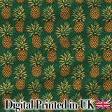 Classic Pineapple Botanical Seamless Pattern Dark Green Tropical Design Digital Print Fabric by the Metre UK Sewing Quilting Textile
