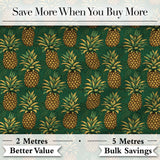 Classic Pineapple Botanical Seamless Pattern Dark Green Tropical Design Digital Print Fabric by the Metre UK Sewing Quilting Textile