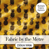 Grunge Pineapple Sketch Seamless Pattern Yellow Vintage Fruit Digital Print Fabric by the Metre UK Sewing Quilting Textile