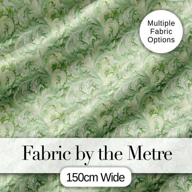 Elegant Sage Green Ornamental Damask Seamless Pattern Classic Digital Print Fabric by the Metre UK Sewing Quilting Textile