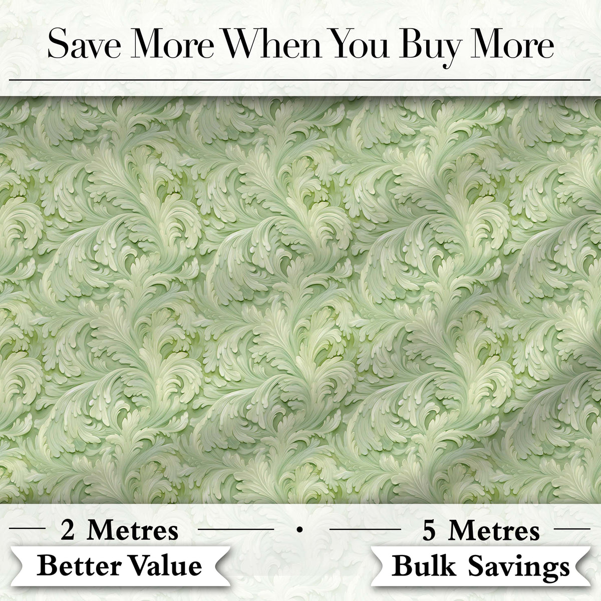 Elegant Sage Green Ornamental Damask Seamless Pattern Classic Digital Print Fabric by the Metre UK Sewing Quilting Textile