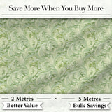 Elegant Sage Green Ornamental Damask Seamless Pattern Classic Digital Print Fabric by the Metre UK Sewing Quilting Textile