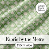 Geometric Green Moroccan Tile Seamless Pattern Vintage Style Digital Print Fabric by the Metre UK Sewing Quilting Textile