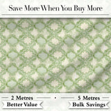Geometric Green Moroccan Tile Seamless Pattern Vintage Style Digital Print Fabric by the Metre UK Sewing Quilting Textile
