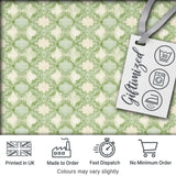 Geometric Green Moroccan Tile Seamless Pattern Vintage Style Digital Print Fabric by the Metre UK Sewing Quilting Textile