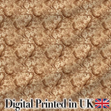 Classic Beige Floral Damask Seamless Pattern Elegant Vintage Design Digital Print Fabric by the Metre UK Sewing Quilting Textile