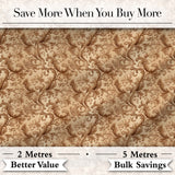 Classic Beige Floral Damask Seamless Pattern Elegant Vintage Design Digital Print Fabric by the Metre UK Sewing Quilting Textile
