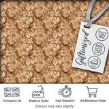 Classic Beige Floral Damask Seamless Pattern Elegant Vintage Design Digital Print Fabric by the Metre UK Sewing Quilting Textile