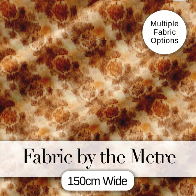 Warm Brown Vintage Floral Seamless Pattern Classic Botanical Texture Design Digital Print Fabric by the Metre UK Sewing Quilting Textile