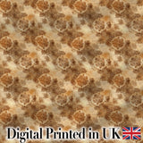 Warm Brown Vintage Floral Seamless Pattern Classic Botanical Texture Design Digital Print Fabric by the Metre UK Sewing Quilting Textile