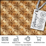 Warm Brown Vintage Floral Seamless Pattern Classic Botanical Texture Design Digital Print Fabric by the Metre UK Sewing Quilting Textile