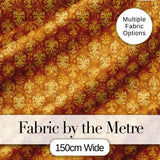 Golden Ornate Damask Seamless Pattern Luxury Vintage Floral Design Digital Print Fabric by the Metre UK Sewing Quilting Textile