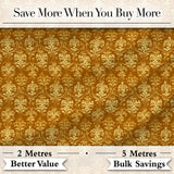 Golden Ornate Damask Seamless Pattern Luxury Vintage Floral Design Digital Print Fabric by the Metre UK Sewing Quilting Textile