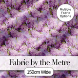 Lilac Hydrangea Floral Seamless Pattern Soft Romantic Botanical Design Digital Print Fabric by the Metre UK Sewing Quilting Textile