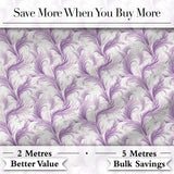 Soft Lavender Feather Swirl Seamless Pattern Elegant Abstract Floral Design Digital Print Fabric by the Metre UK Sewing Quilting Textile