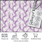 Soft Lavender Feather Swirl Seamless Pattern Elegant Abstract Floral Design Digital Print Fabric by the Metre UK Sewing Quilting Textile