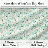 Mint Green Rose Floral Seamless Pattern Soft Watercolor Botanical Garden Design Digital Print Fabric by the Metre UK Sewing Quilting Textile