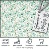 Mint Green Rose Floral Seamless Pattern Soft Watercolor Botanical Garden Design Digital Print Fabric by the Metre UK Sewing Quilting Textile