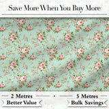 Vintage Pink Rose Floral Seamless Pattern Pastel Garden Botanical Design Digital Print Fabric by the Metre UK Sewing Quilting Textile