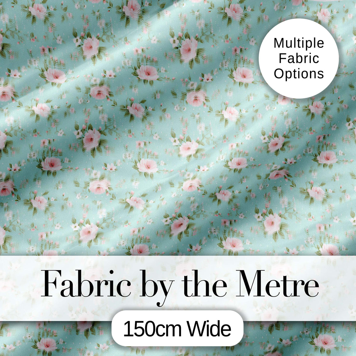 Pink Rose Floral Seamless Pattern Delicate Vintage Botanical Garden Design Digital Print Fabric by the Metre UK Sewing Quilting Textile