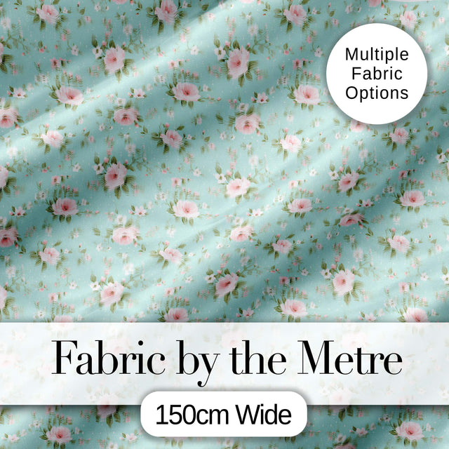 Pink Rose Floral Seamless Pattern Delicate Vintage Botanical Garden Design Digital Print Fabric by the Metre UK Sewing Quilting Textile
