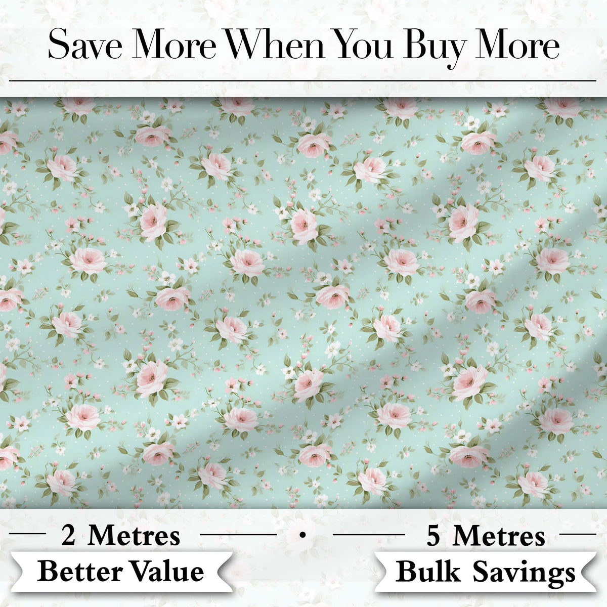 Pink Rose Floral Seamless Pattern Delicate Vintage Botanical Garden Design Digital Print Fabric by the Metre UK Sewing Quilting Textile