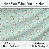 Pink Rose Floral Seamless Pattern Delicate Vintage Botanical Garden Design Digital Print Fabric by the Metre UK Sewing Quilting Textile