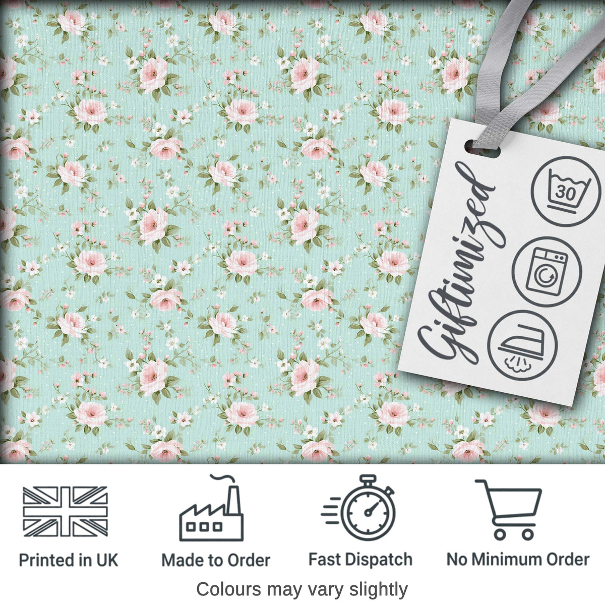 Pink Rose Floral Seamless Pattern Delicate Vintage Botanical Garden Design Digital Print Fabric by the Metre UK Sewing Quilting Textile