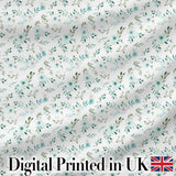 Teal Watercolor Floral Leaves Seamless Pattern Soft Botanical Elegant Design Digital Print Fabric by the Metre UK Sewing Quilting Textile