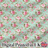 Vintage Pink Rose Bouquet Seamless Pattern Classic Floral Garden Design Digital Print Fabric by the Metre UK Sewing Quilting Textile