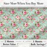 Vintage Pink Rose Bouquet Seamless Pattern Classic Floral Garden Design Digital Print Fabric by the Metre UK Sewing Quilting Textile