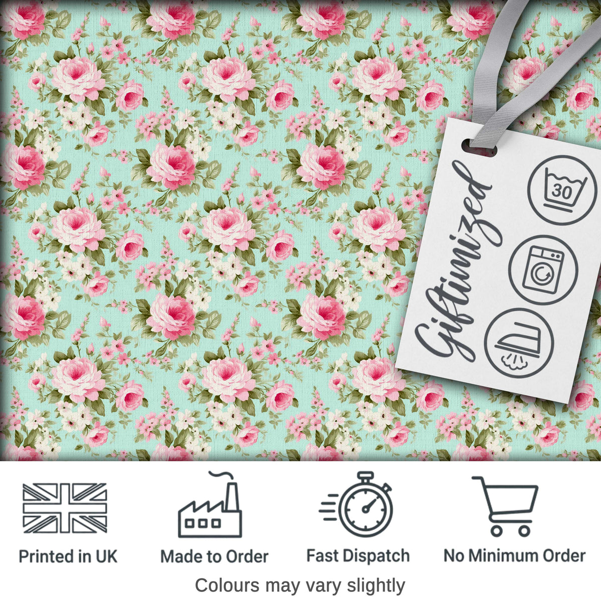 Vintage Pink Rose Bouquet Seamless Pattern Classic Floral Garden Design Digital Print Fabric by the Metre UK Sewing Quilting Textile