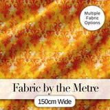 Warm Orange Damask Seamless Pattern Artistic Vintage Ornamental Design Digital Print Fabric by the Metre UK Sewing Quilting Textile