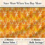 Warm Orange Damask Seamless Pattern Artistic Vintage Ornamental Design Digital Print Fabric by the Metre UK Sewing Quilting Textile