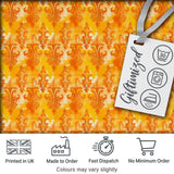 Warm Orange Damask Seamless Pattern Artistic Vintage Ornamental Design Digital Print Fabric by the Metre UK Sewing Quilting Textile