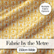 Golden Yellow Damask Floral Seamless Pattern Elegant Vintage Ornamental Design Digital Print Fabric by the Metre UK Sewing Quilting Textile