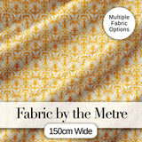 Golden Yellow Damask Floral Seamless Pattern Elegant Vintage Ornamental Design Digital Print Fabric by the Metre UK Sewing Quilting Textile