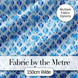 Blue Watercolor Ikat Abstract Seamless Pattern Soft Artistic Textile Design Digital Print Fabric by the Metre UK Sewing Quilting Textile