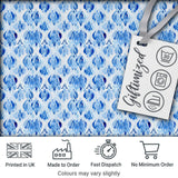 Blue Watercolor Ikat Abstract Seamless Pattern Soft Artistic Textile Design Digital Print Fabric by the Metre UK Sewing Quilting Textile