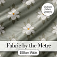Neutral Daisy Floral Seamless Pattern Soft Beige Botanical Design Digital Print Fabric by the Metre UK Sewing Quilting Textile