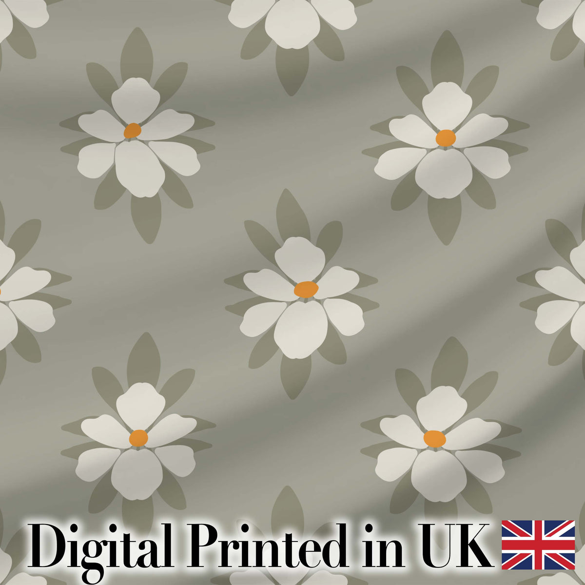 Neutral Daisy Floral Seamless Pattern Soft Beige Botanical Design Digital Print Fabric by the Metre UK Sewing Quilting Textile
