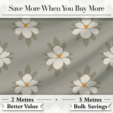 Neutral Daisy Floral Seamless Pattern Soft Beige Botanical Design Digital Print Fabric by the Metre UK Sewing Quilting Textile