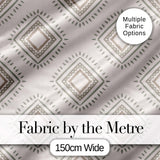 Soft Geometric Diamond Seamless Pattern Neutral Tribal Style Design Digital Print Fabric by the Metre UK Sewing Quilting Textile