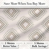 Soft Geometric Diamond Seamless Pattern Neutral Tribal Style Design Digital Print Fabric by the Metre UK Sewing Quilting Textile